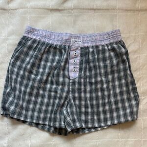 Urban Outfitters Gray and Lavender Plaid Pajama Shorts